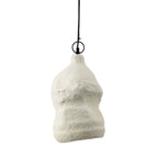 Suspension organique blanche texturée papier mâché – H36 cm