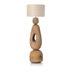 Skulpturale Stehlampe aus Pappmaché in Erdbraun fürs Wohnzimmer – H123 cm, Größe XL