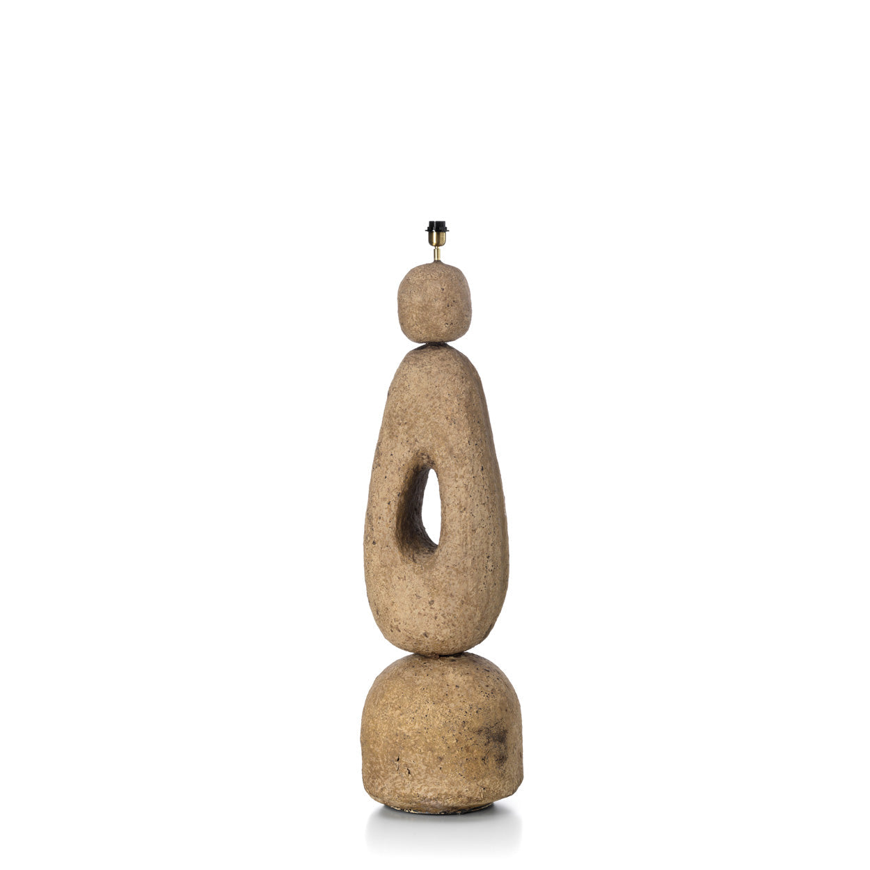 Skulpturale Stehlampe aus Pappmaché in Erdbraun fürs Wohnzimmer – H123 cm, Größe XL