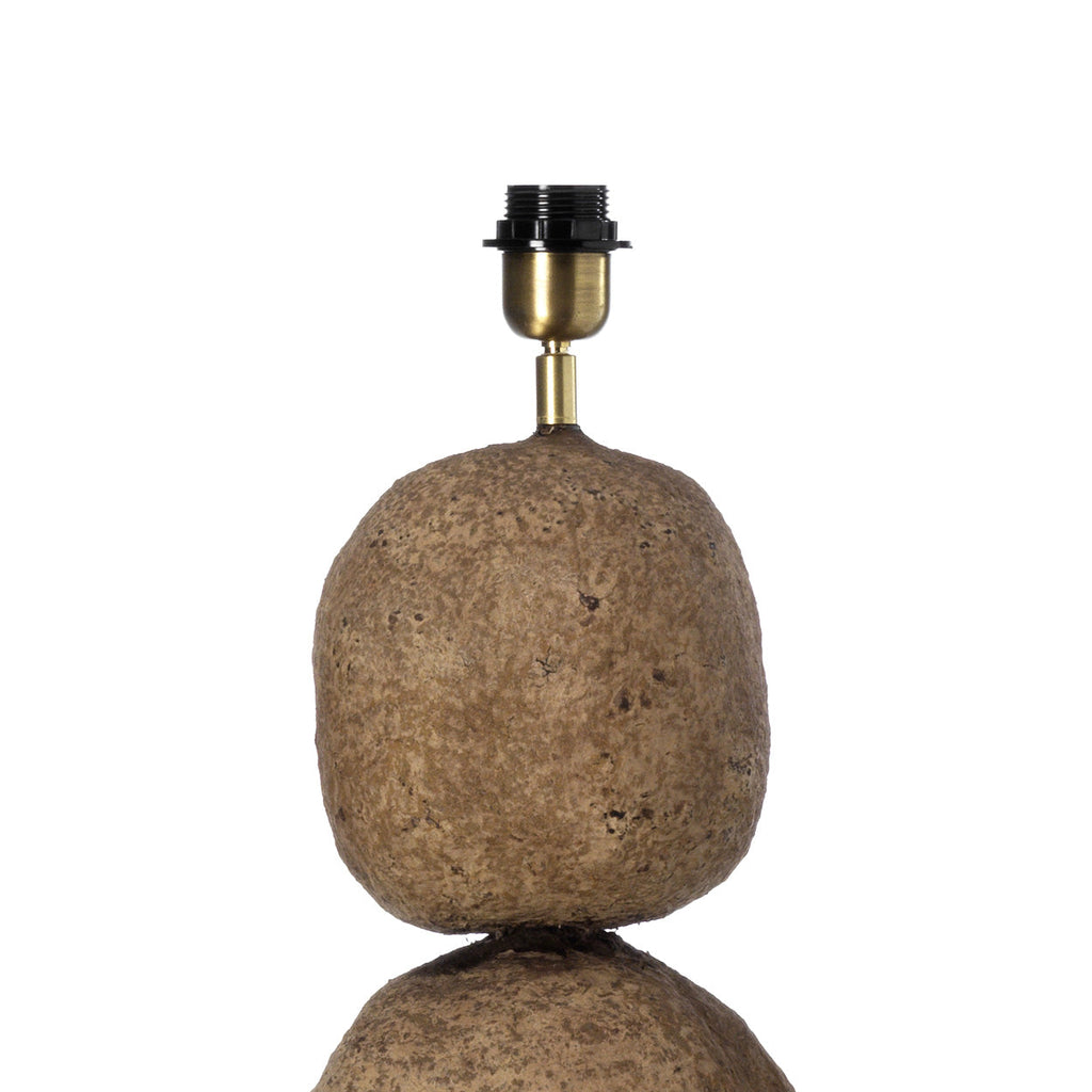 Skulpturale Stehlampe aus Pappmaché in Erdbraun fürs Wohnzimmer – H123 cm, Größe XL