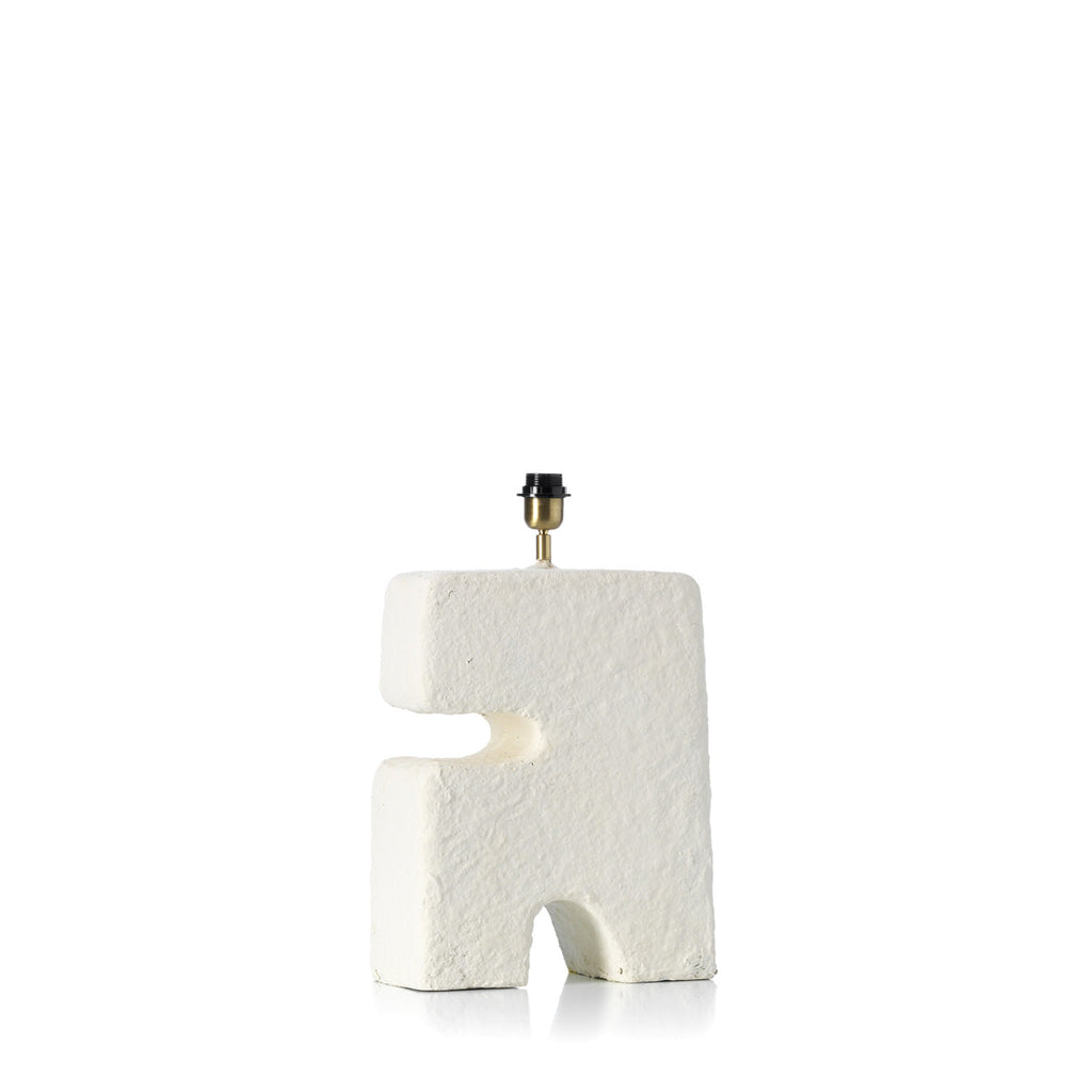 Lampe de table sculpturale en papier mâché blanc – H40 cm