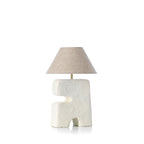 Tischlampe aus weißem Pappmaché fürs Schlafzimmer – H32 cm