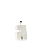 Tischlampe aus weißem Pappmaché fürs Schlafzimmer – H32 cm