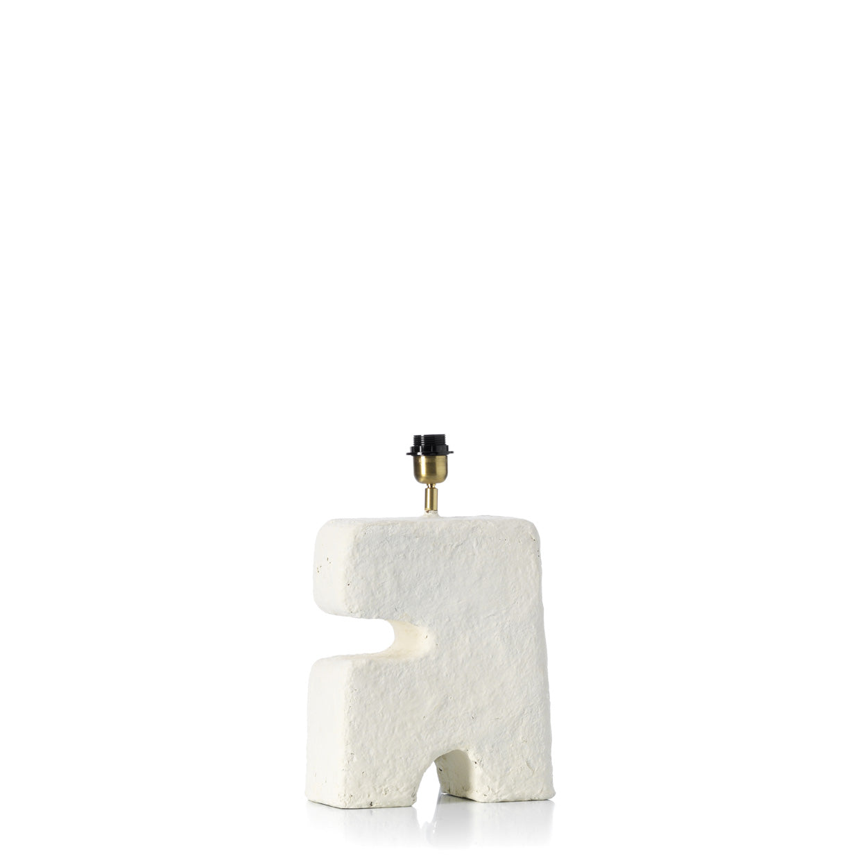 Tischlampe aus weißem Pappmaché fürs Schlafzimmer – H32 cm