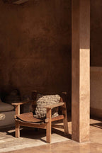 Coussin décoratif carré en lin naturel tressé façon panier