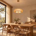 Suspension en Bambou Tressé style Balinais HALO – Ø 50 cm.