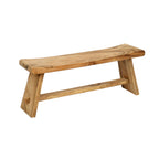 Bank aus massivem Suarholz in Natur mit geschwungener Sitzfläche – 120x30 cm
