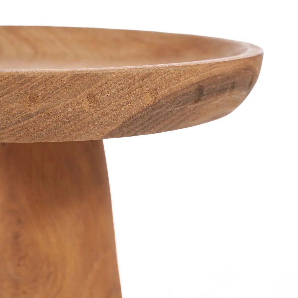 Tortenplatte aus Teakholz in Pilzform Natur – Ø25 cm