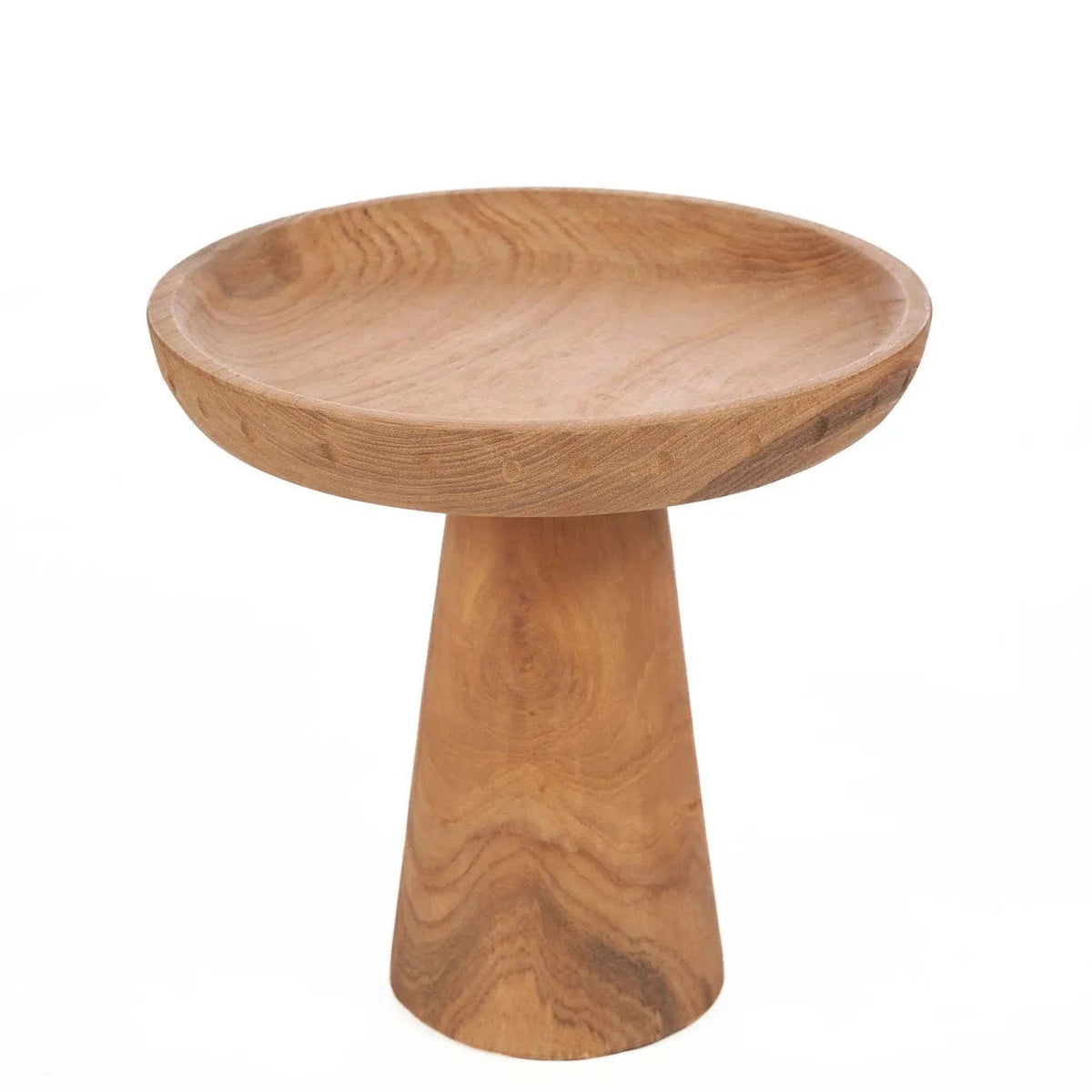 Tortenplatte aus Teakholz in Pilzform Natur – Ø25 cm