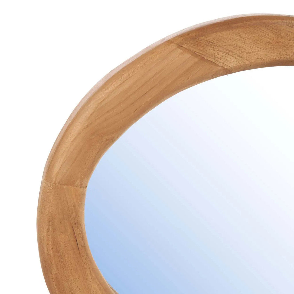 Asymmetrischer Wandspiegel aus Teakholz Natur – 40x60 cm