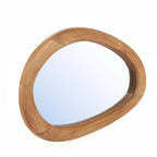 Asymmetrischer Wandspiegel aus Teakholz Natur – 40x60 cm