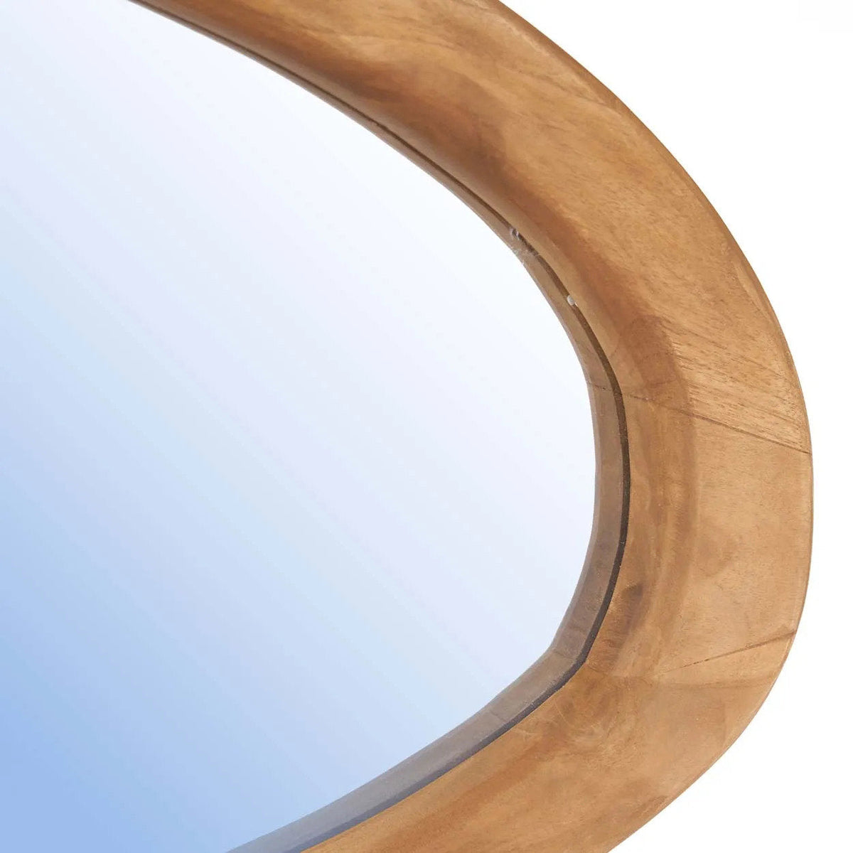 Asymmetrischer Wandspiegel aus Teakholz Natur – 40x60 cm