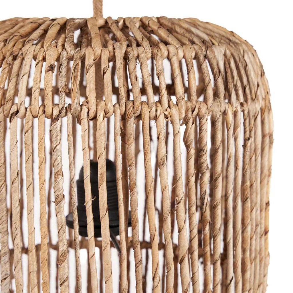 Skulpturale Tischlampe aus geflochtenen Naturfasern – H80 cm