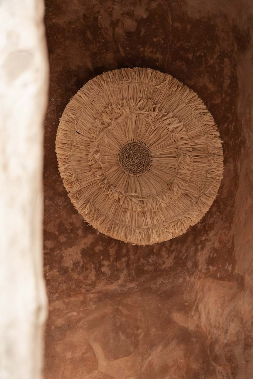 Runder Wandbehang aus Sisal Natur mit konzentrischen Fransen – Ø60 cm