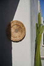 Runder Wandbehang aus Sisal Natur mit konzentrischen Fransen – Ø60 cm