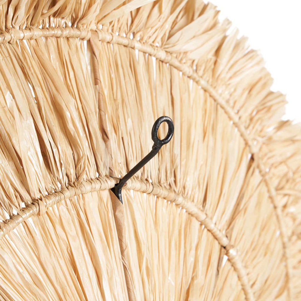 Runder Wandbehang aus Sisal Natur mit konzentrischen Fransen – Ø60 cm