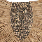 Runde Wanddeko aus geflochtenem Naturgras 85 cm