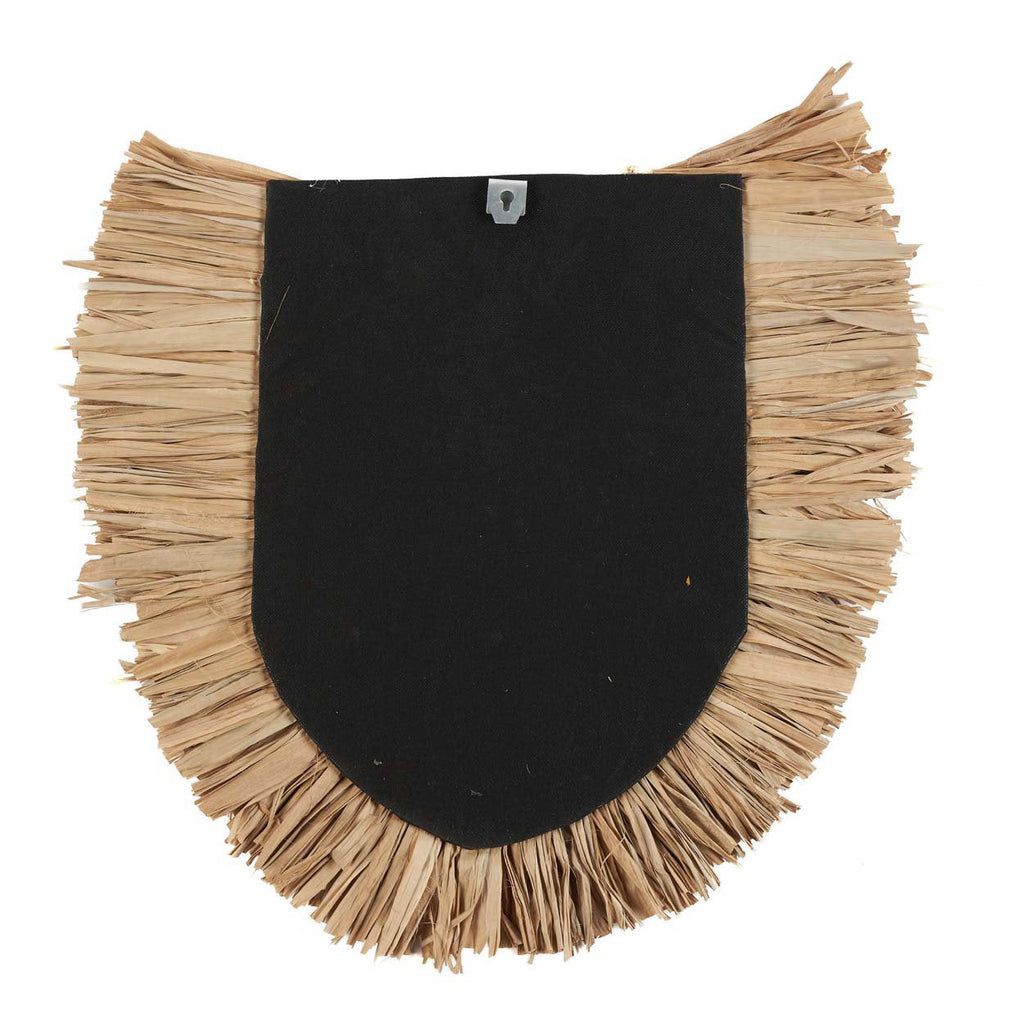 Runde Wanddeko aus geflochtenem Naturgras 85 cm