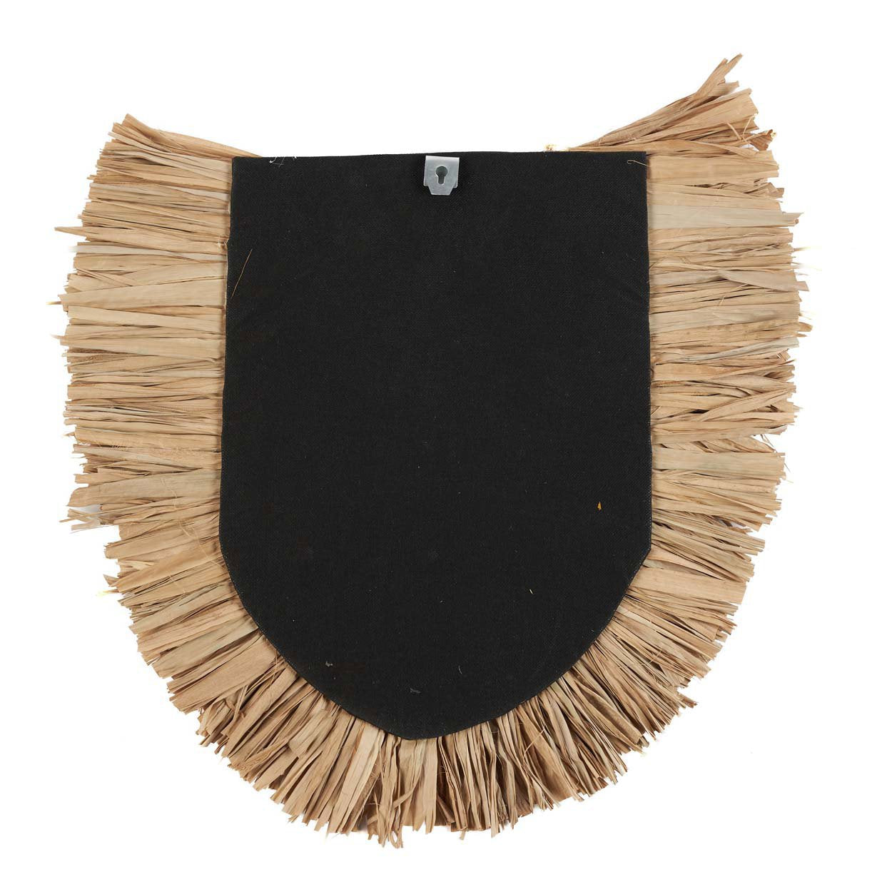Runde Wanddeko aus geflochtenem Naturgras 85 cm
