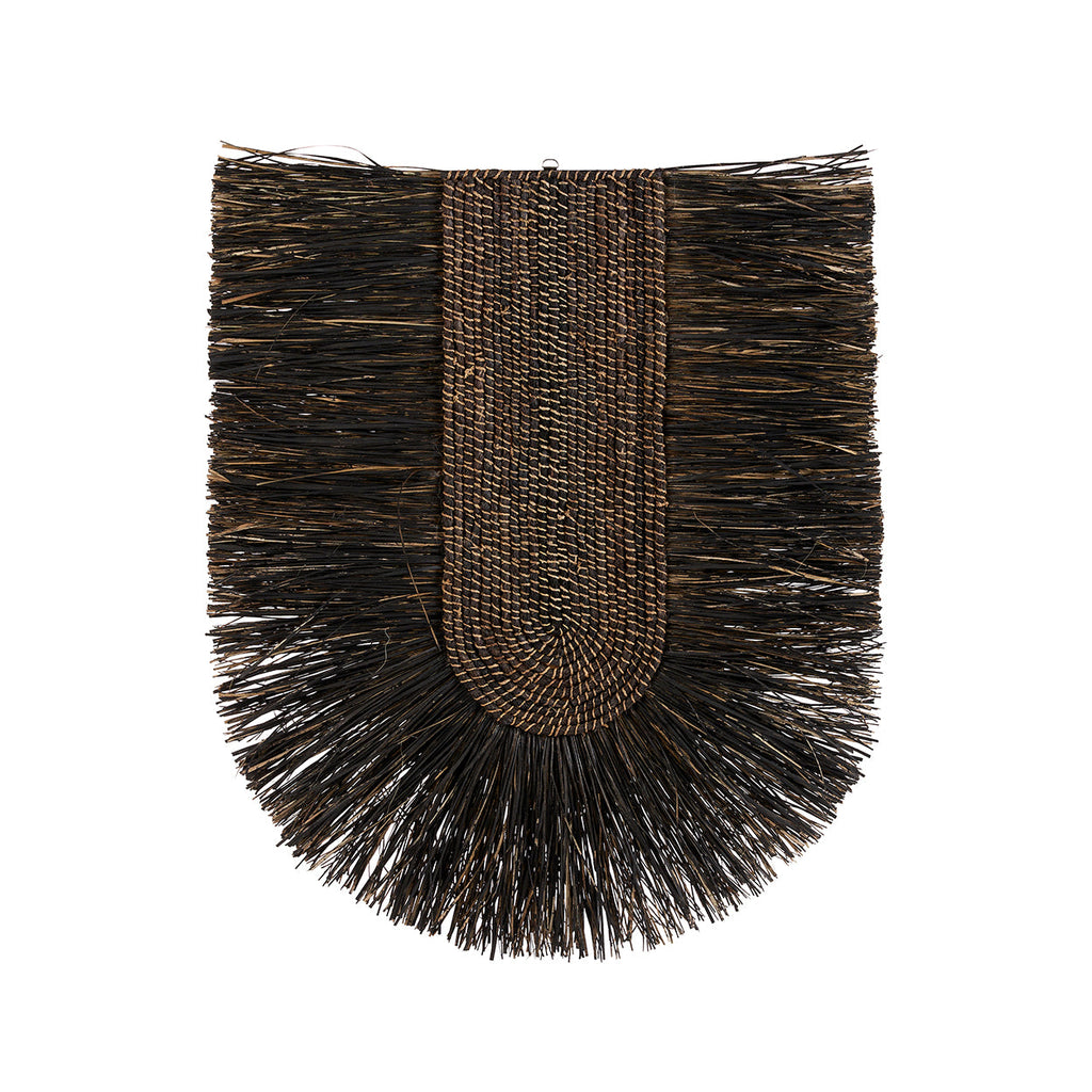 Wanddeko aus Naturfasern in Schwarz 87x74 cm