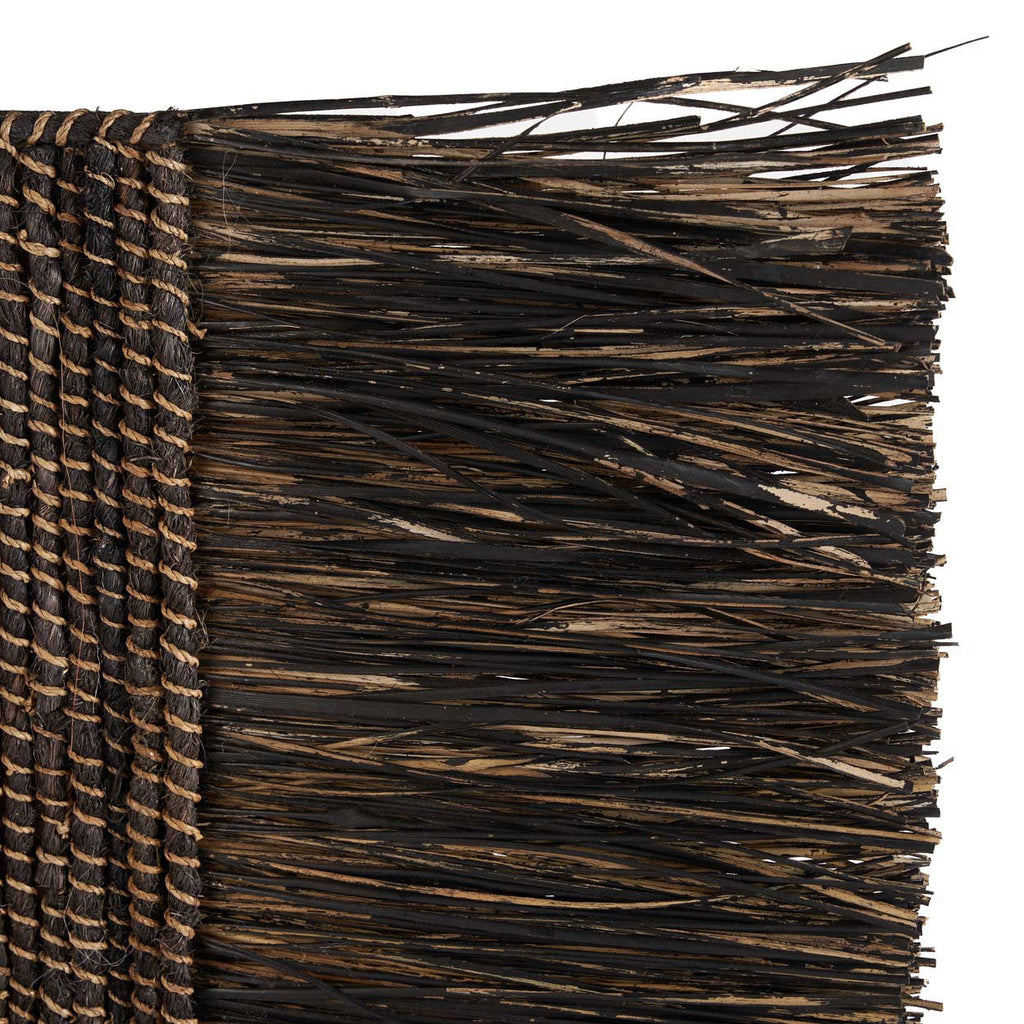Wanddeko aus Naturfasern in Schwarz 87x74 cm