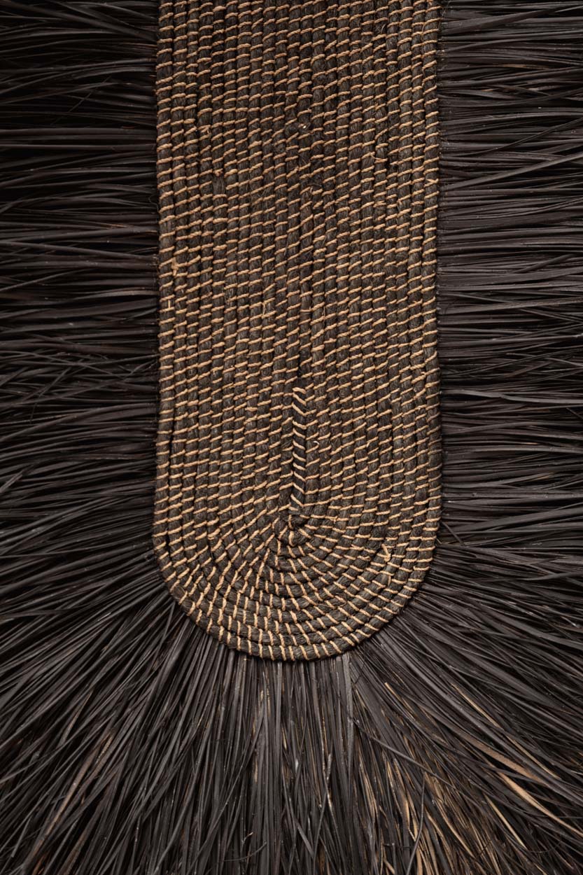 Wanddeko aus Naturfasern in Schwarz 87x74 cm