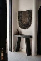 Wanddeko aus Naturfasern in Schwarz 87x74 cm