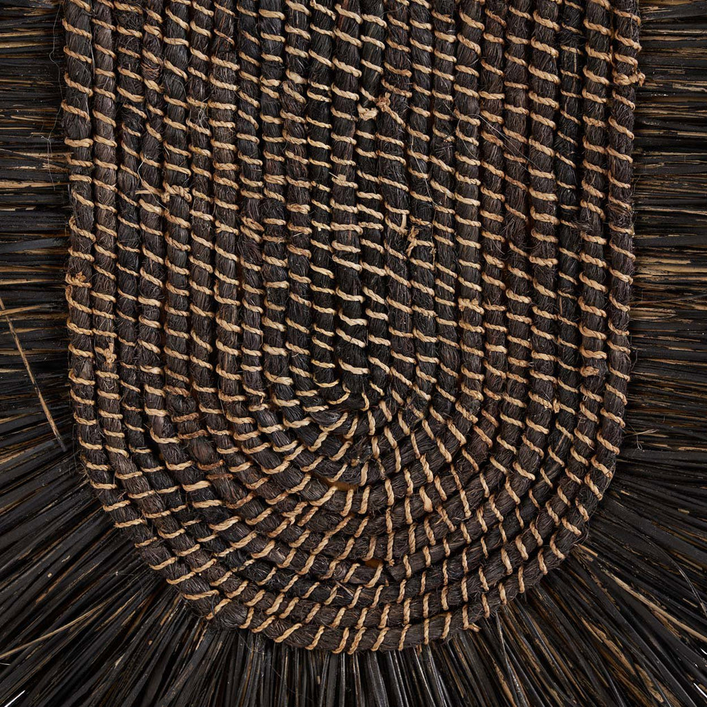 Wanddeko aus Naturfasern in Schwarz 87x74 cm