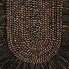 Wanddeko aus Naturfasern in Schwarz 87x74 cm