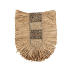 Boho Wanddeko aus geflochtenem Naturgras 85x78 cm
