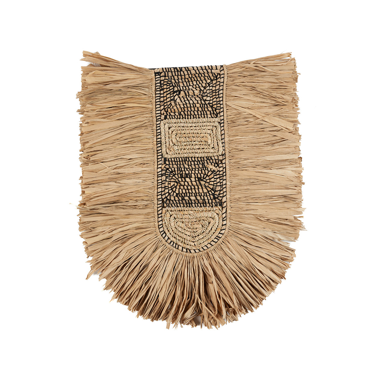 Boho Wanddeko aus geflochtenem Naturgras 85x78 cm