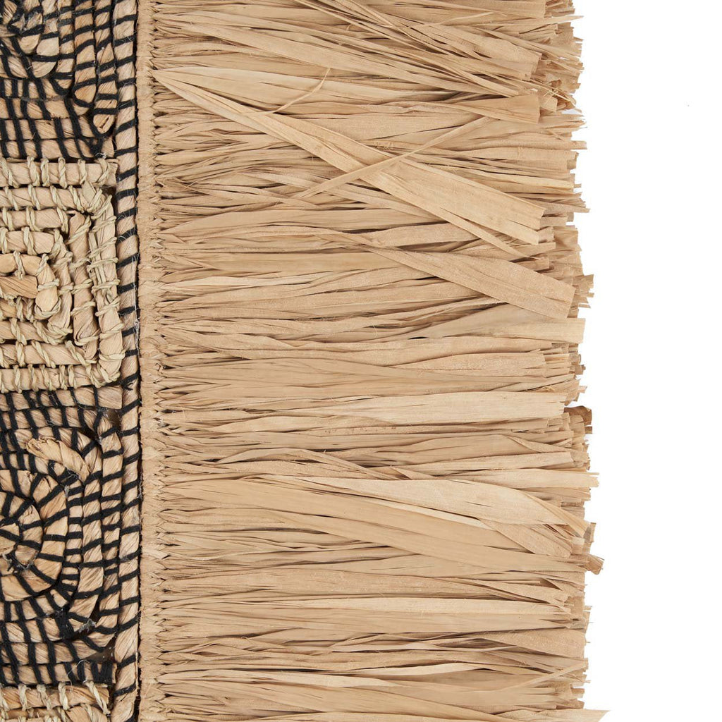 Boho Wanddeko aus geflochtenem Naturgras 85x78 cm