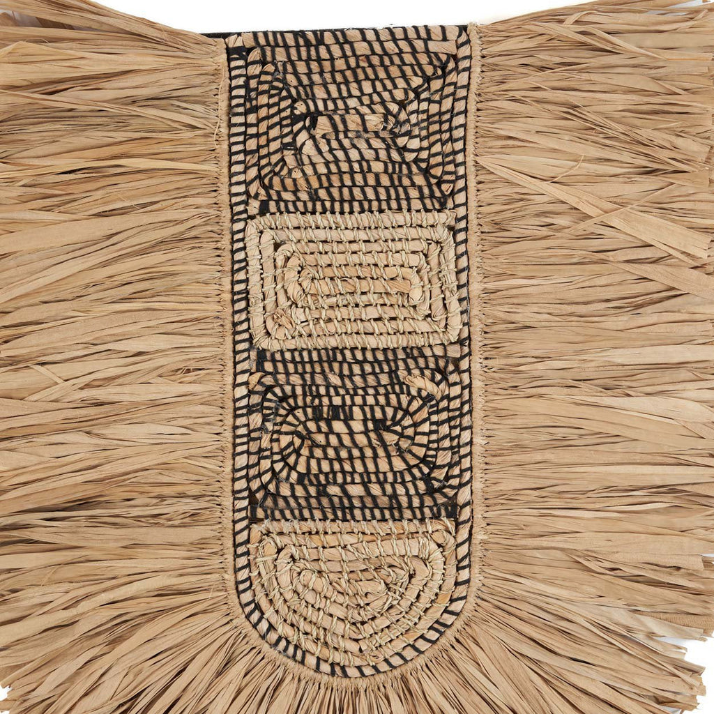 Boho Wanddeko aus geflochtenem Naturgras 85x78 cm