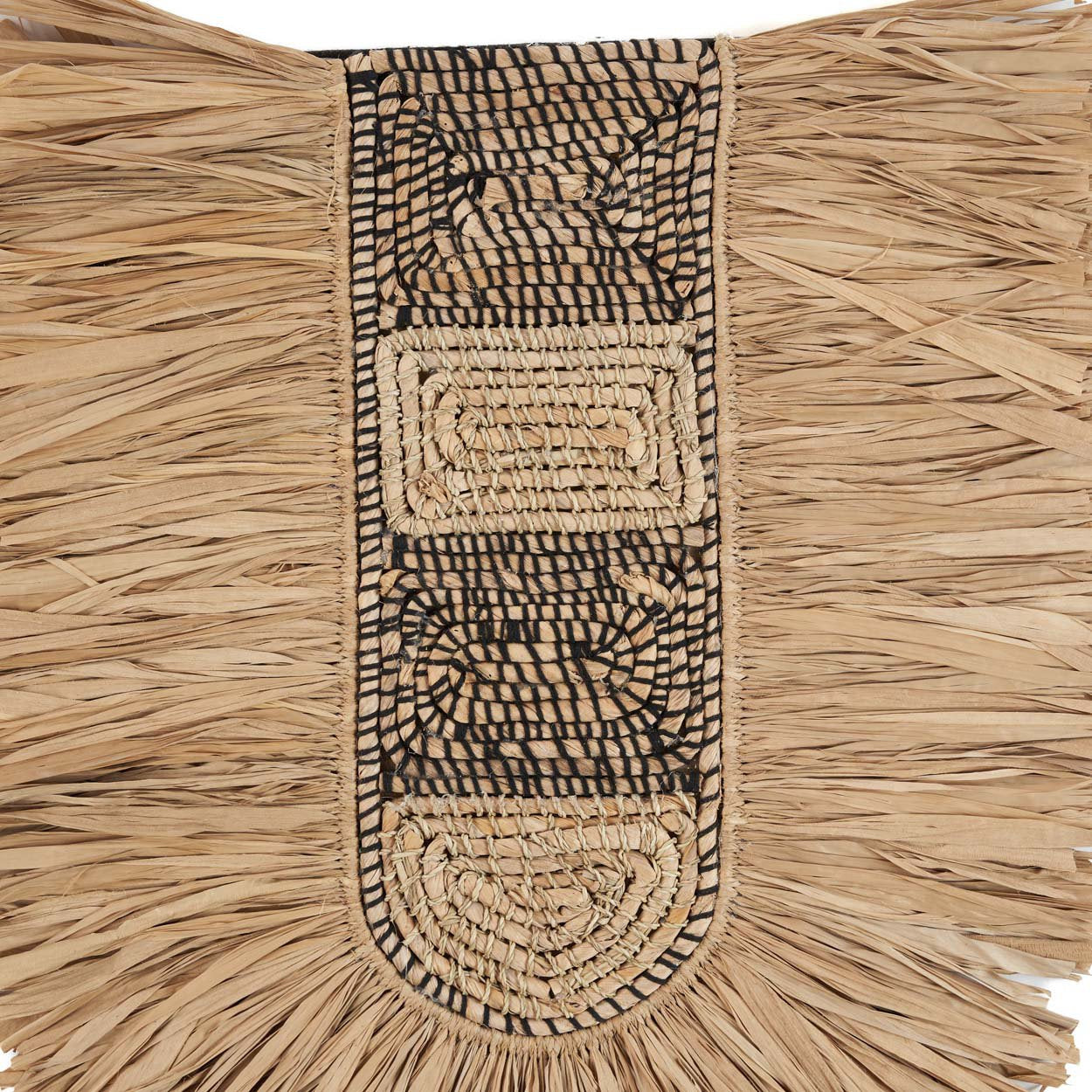 Boho Wanddeko aus geflochtenem Naturgras 85x78 cm