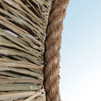 Runder Wandspiegel aus geflochtenem Naturgras mit Juteseil – Ø65 cm