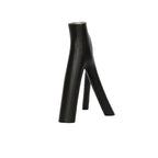 Porte-bougie sculptural noir en forme de brindilles naturelles