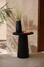 Dekovase aus Terrakotta in Schwarz – 14x31 cm