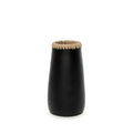 Deko-Vase aus Terrakotta und Raffia in Schwarz 26 cm