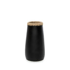 Deko-Vase aus Terrakotta und Raffia in Schwarz 26 cm