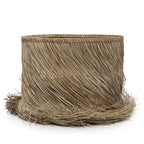 Abat-jour cylindrique en pandan naturel avec franges en sisal – H51 cm