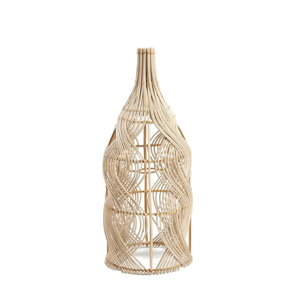 Hängeleuchte aus Rattan Natur in geschwungener Flaschenform – H55 cm