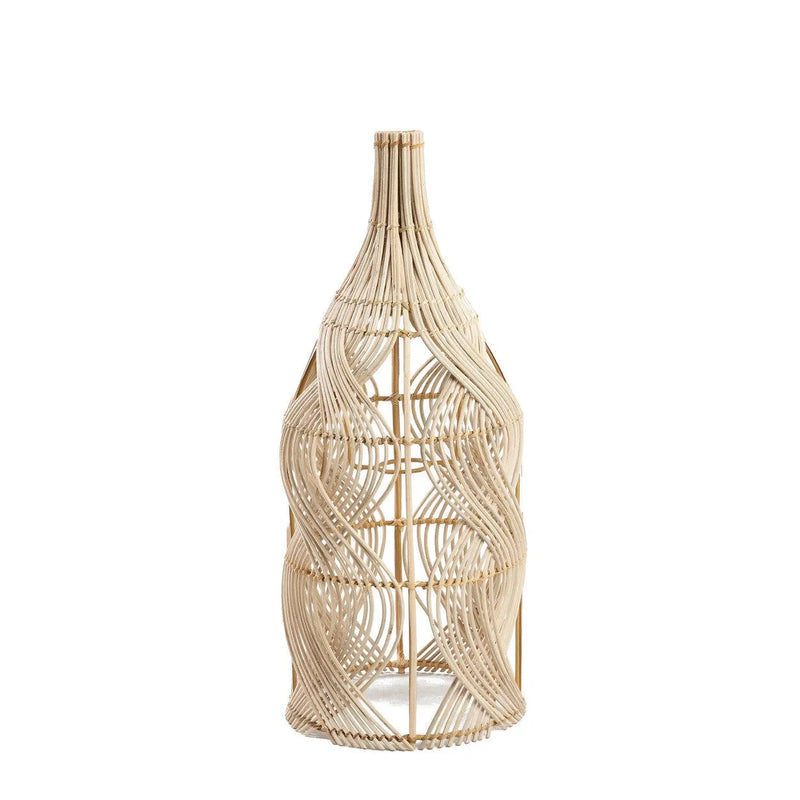 Hängeleuchte aus Rattan Natur in geschwungener Flaschenform – H55 cm