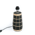 Tischlampe aus Terrakotta und strukturiertem Rattan in Schwarz – H56 cm