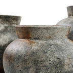 Terrakotta-Vase in Antikgrau 19 cm für Trockenblumen