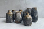 Vase aus Terrakotta in Steinoptik, grau gesprenkelt – H26 cm - M