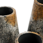 Vase aus Terrakotta in Steinoptik, grau gesprenkelt – H26 cm - M