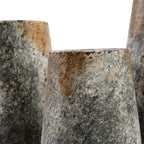 Vase aus Terrakotta in Steinoptik, grau gesprenkelt – H26 cm - M