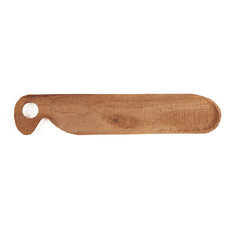 Schneidebrett aus massivem Teakholz mit durchbrochenem Griff – 45x9 cm
