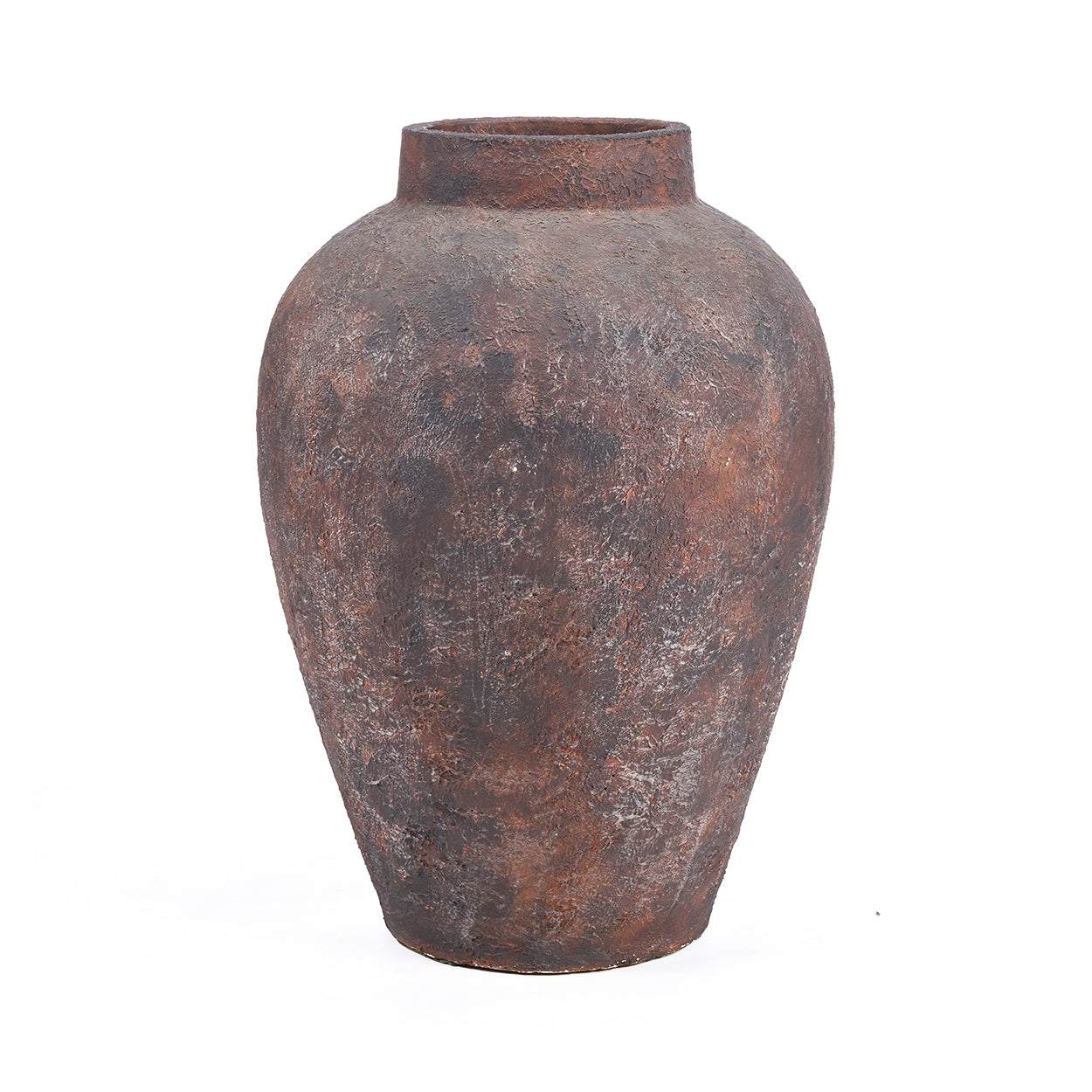 Amphoren-Vase aus Terrakotta in Bordeaux, patiniert – H70 cm - XXL