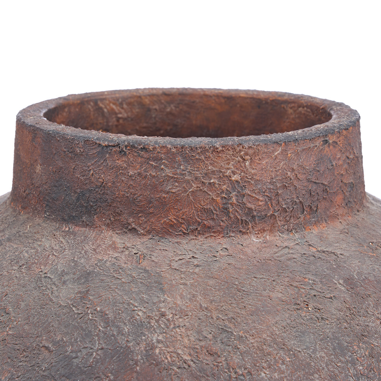 Amphoren-Vase aus Terrakotta in Bordeaux, patiniert – H70 cm - XXL